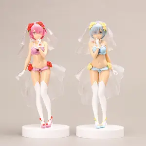 Vendita calda giapponese anime collezione di personaggi sexy ragazza modello ornamento abito da sposa rem figure