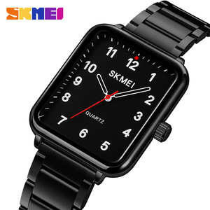 Skmei Square Quartz <b>Watches</b> Gold Stainless Steel Band Analog Display 10mm Thickness 30M Waterproof For Men And Women - Product Image 5