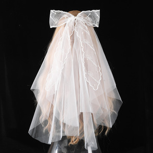 Voile de mariage longueur de taille courte <span class=keywords><strong>mariée</strong></span> <span class=keywords><strong>cheveux</strong></span> accessoires <span class=keywords><strong>mariée</strong></span> tulle peigne et bord crayon - Product Image 2