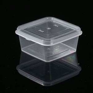 Recipientes Desechables Transparentes para Salsas, Cuadrados, de Plástico, con Tapa Abatible a Prueba de Fugas, para Comida Rápida - Product Image 4