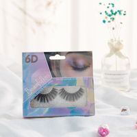 Faux cils synthétiques faits à la main en gros, 1 paire, effet 5D, tige en coton noir, format voyage, bande complète, différents styles