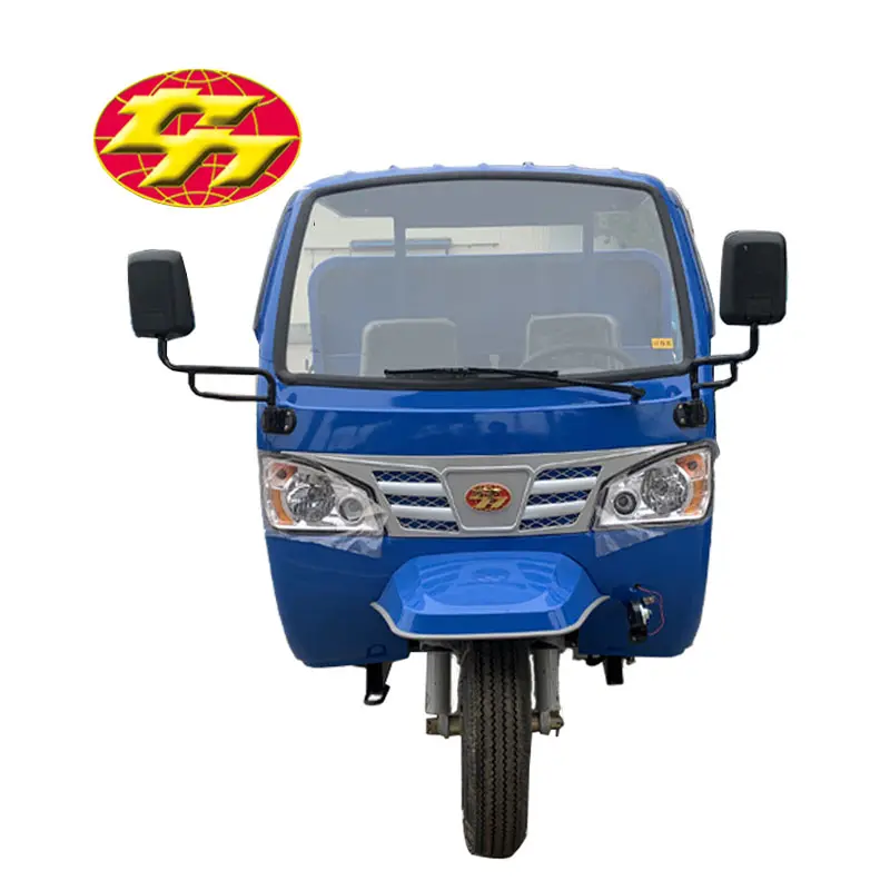 cargo passenger gasoline fuel tricycle with cabin hot sale