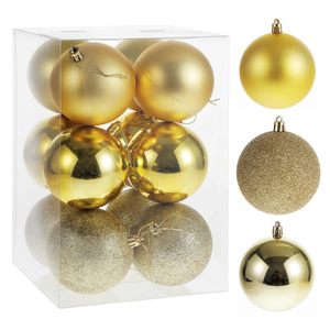 Juego de Adornos Navideños de Bolas de 6 cm y 8 cm, Bolas de Plástico Irrompibles, Decoración Navideña Personalizada, Adornos de Navidad para Fiestas en Casa - Product Image 1
