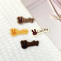 Écusson en tissu personnalisé avec lettres de dessin animé, mini-étiquette en cuir microfibre, visage souriant, nuage porte-bonheur pour vêtements