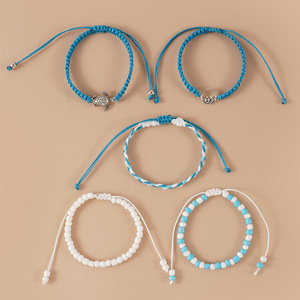 Novo Surfer Wave cera String Tornozelo Pulseiras Ocean Wave Turtle Amizade Tornozeleiras Pulseiras Impermeável Boho Tornozeleiras Trançadas - Product Image 4