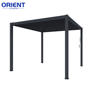 Pergola de jardin imperméable personnalisée Pergolas de <span class=keywords><strong>toit</strong></span> à persiennes Pare-soleil Véranda bioclimatique motorisée Installation facile Pare-soleil de bricolage - Product Image 3