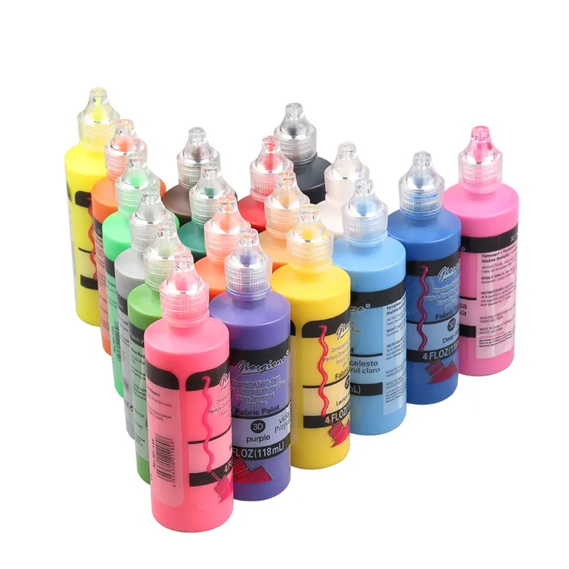 18 видов цветов 118 мл пластиковые трубы 3D ткань набор красок для художников
