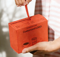 Boîte à café en carton ondulé avec logo personnalisé imprimé, bande détachable, emballage recyclable pour grains de café et café moulu