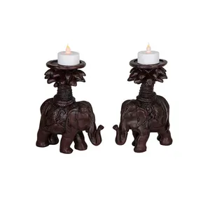 Unique stylish red elephant candle holder