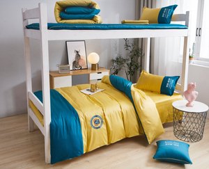 Sinh viên Bộ đồ giường 3 pcs đặt 60s ² 200*98 TC sateen rắn nhuộm sang trọng Duvet cover Ga Trải Giường Comforter bộ đồ giường - Product Image 5