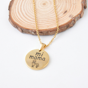 Collar de latón de moda <span class=keywords><strong>Mi</strong></span> <span class=keywords><strong>MAMA</strong></span> colgante español cadena en forma de O Collar chapado en oro para regalo de cumpleaños de la madre <span class=keywords><strong>MAMA</strong></span> - Product Image 5