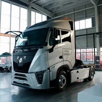 Новый серебристый тяжелый дизельный автоматический коммерческий тягач 4х2 Yellow River X7 460 л.с. с пневматической подвеской сиденья, Евро-6, левый задний руль