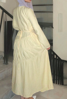 Robe YKD139 à jupe large jaune clair, collection haut de gamme printemps/été, vêtements musulmans islamiques haut de gamme, hijabs