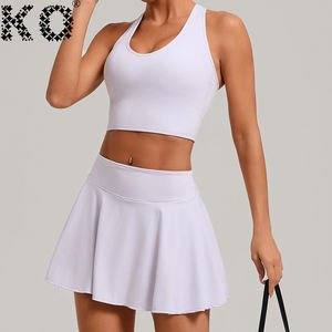 Sportrokset voor dames, <span class=keywords><strong>2</strong></span>-delig, activewear outfit, crop top, hoge taille, A-lijn rok, sneldrogend, stretch, aangepast logo, groothandel - Product Image 5