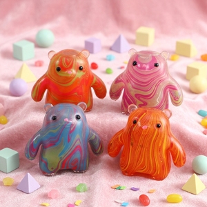 Fidget Factory Wholesale Marbled Swirl Bear Maltose Squeeze <b>Toy</b> TPR Material Perfect Stress-Relief Creative <b>Educational</b> <b>Toy</b> for - Product Image 1