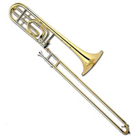 Tenor Trombone F/Bb Key Gold Lacquer Brass Instrument with 235mm Bell Diameter Portable Design