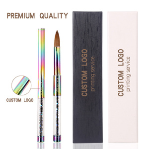 Cepillo <span class=keywords><strong>de</strong></span> uñas acrílico Kolinsky vison 100% puro con mango metálico <span class=keywords><strong>de</strong></span> primera calidad <span class=keywords><strong>de</strong></span> los Estados Unidos, tamaño 2, 4, 6, 8 - Product Image 1