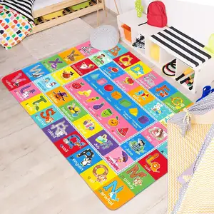 儿童游戏垫教育区地毯儿童游戏垫地毯学习数字动物和单词儿童房间垫