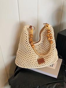 Bolso de playa tejido a crochet, bolso de hombro de punto hueco, bolso de gran capacidad para vacaciones de verano, bolso de mano para mujer - Product Image 4