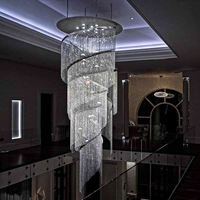 Lustre en cristal, éclairage moderne, décoration de grand projet, hall d'hôtel, villa, escalier, style personnalisé de luxe, intérieur, LED, métal