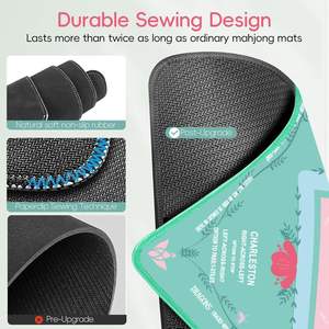 Tapis de Mahjong en Velours Premium avec Surface Antidérapante et Réductrice de Bruit et Pochette de Rangement Grise Nouveautés de Fête en Stock Chine - Product Image 2