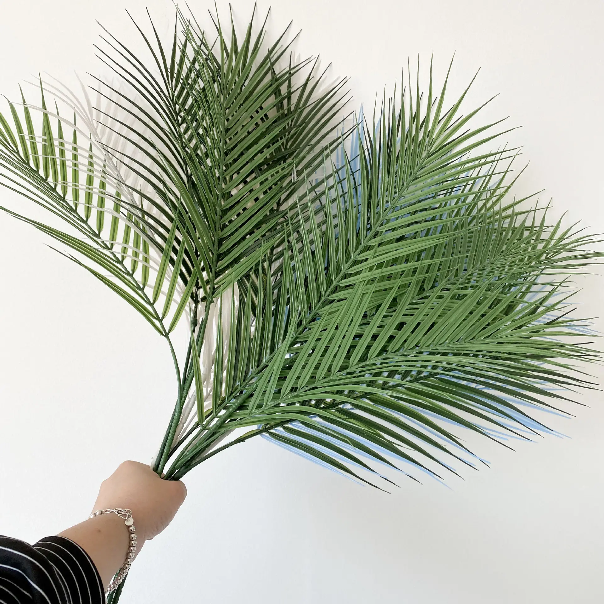 인공 멀티 컬러 야자수 잎 93cm 길이 열대 잎 장식 식물 보존 야자수 잎 판매