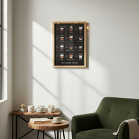 Grosir gantungan dinding bingkai Poster kayu bingkai Poster Menu kopi untuk toko dekorasi rumah kantor