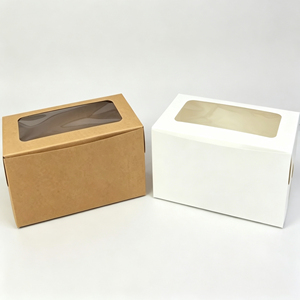 Boîtes à gâteaux en carton kraft biodégradables, recyclables, imperméables, de qualité alimentaire, imprimées sur mesure, pour cupcakes, pâtisseries, <span class=keywords><strong>biscuits</strong></span>, boulangeries - Product Image 5