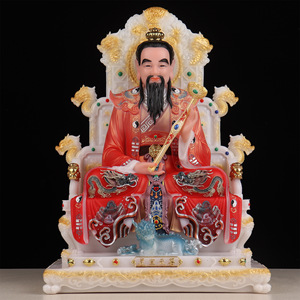 Estatua de la Divinidad de los Tres Puros (Yuanshi Lingbao) de Jade Blanco Han, Estilo Daoísta, de Taishang Laojun, Fundida a Mano para <span class=keywords><strong>el</strong></span> Hogar - Product Image 4