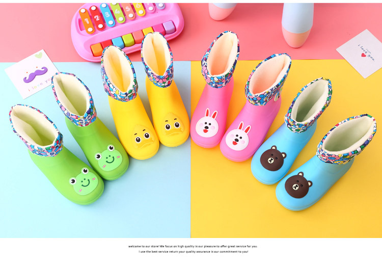 2021 Rain Boots Kids Boy Girls Rain Boots PVC Water Shoes Children Cartoon Shoes Waterproof Rainboots