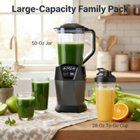 Blender puissant de 1200 W, technologie intelligente, pour smoothies, fruits congelés, blender nutritif