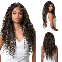 Perruque synthétique 13x6 avec lacet frontal faite à la main en crochet, fibre Futura de haute qualité, perruque africaine bouclée et crépue pour cheveux de femme