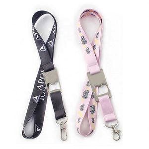 Anime Themed Eco-Friendly <b>Polyester</b> <b>Lanyard</b> Bottle Opener Custom Logo Via Silk Screen Printing for Mobile Phone Keychain Strap - Product Image 3
