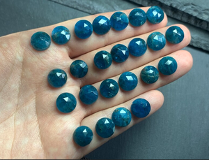 Apatite naturelle facettée de forme ronde, cabochon à dos plat, pierre précieuse pour la fabrication de bijoux, qualité AAA, bagues pour hommes et femmes - Product Image 4