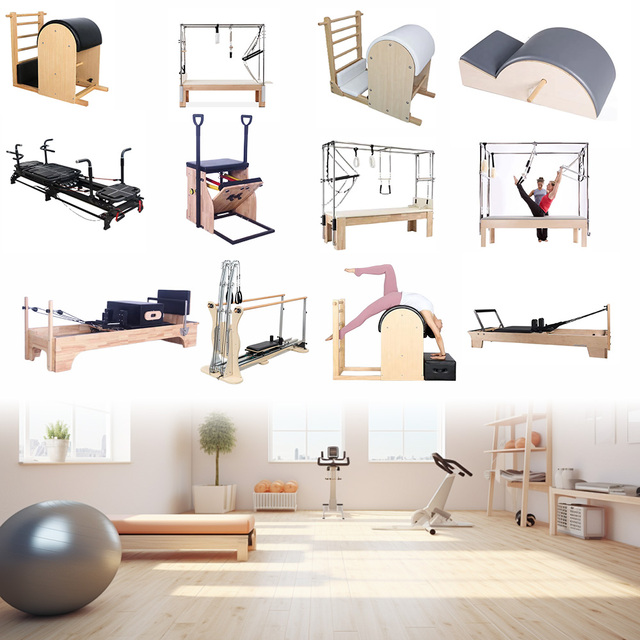 Factory Pilates Maple Cadillac Bed High Stability Silent Gliding Maple Wood Pilates Machine for Fitness Center Training Club
