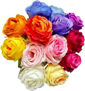 Cabezas de Rosa Artificiales de 11 cm en Oferta, Cabezas de Rosa de Terciopelo de Seda de 10 cm para Decoración de Bodas - Product Image 1