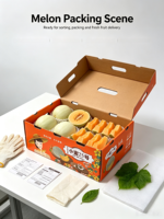 Fournisseur direct d'usine, boîtes d'expédition en carton ondulé en matériaux recyclés, emballage personnalisé avec logo pour fruits frais, melon, raisins, olives