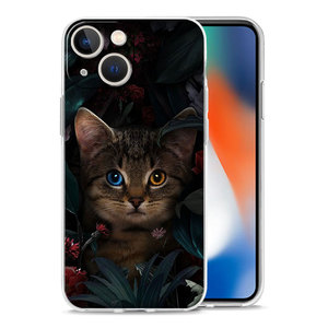 Cartone animato simpatico gatti sfondo <span class=keywords><strong>di</strong></span> lusso custodia per telefono trasparente per <span class=keywords><strong>iPhone</strong></span> 15 16 14 13 12 11 17 Pro Max XR SE 7 8 Plus Cover antiurto - Product Image 6