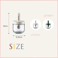 Pot à épices en verre de cuisine en gros avec couvercle à cuillère rétractable, hermétique et anti-fuite, pour sel, sucre, poivre