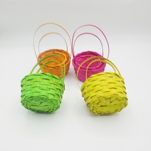 Colorful Premium Woven Bamboo Basket Set - Versatile <strong>Empty</strong> <strong>Hamper</strong> for DIY Gifts &amp; Storage - Product Image 3