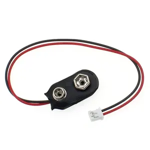 Clipe de bateria 9v, fecho para 2 pinos, conector ph2.0