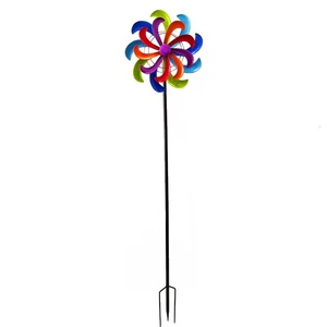 Ornements de jardin en métal double cinétique fleur colorée 35 Wind Spinner - Product Image 6