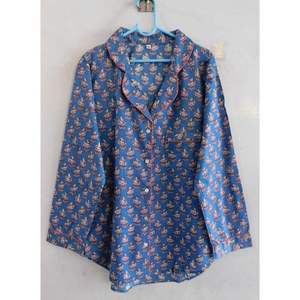 Women Floral Print Two Piece Pajama Set 100% Cotton Long Sleeve Woven Shirt and <b>Pants</b> Soft Breathable Summer Night Suit - Product Image 3