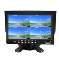 Monitor LCD de 7 Pulgadas TFT Plegable con Pantalla Cuádruple para Auto, con Asistencia de Reversa, Control Remoto, RGB-1024x600p, 12V-24V