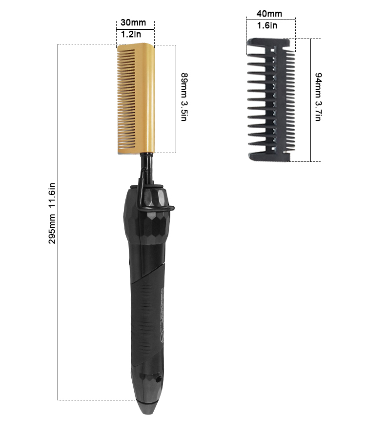 Professional copper metal Hair Straightening Comb brush Hot Electric Hair Straightener comb for hair,curling iron bling hot comb