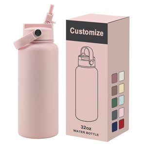 Fabricant professionnel – Bouteille d'<span class=keywords><strong>eau</strong></span> sport isotherme à double paroi de 32 oz avec couvercle anti-poussière et paille intégrée – Gourde isotherme personnalisée - Product Image 1
