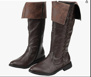 Bottes médiévales pour hommes, bottes longues nordiques vikings, bottes de pirate, chaussures de cosplay pour Halloween, carnaval, fête - Product Image 4