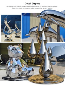 YOUFINE Escultura de Astronauta de Acero Inoxidable Pulido a Espejo de Tamaño Real, Estatua de Hombre del Espacio en la Luna para Decoración de Exteriores - Product Image 5