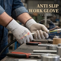 Gants de travail de sécurité antidérapants avec logo personnalisé OEM, résistance aux coupures EN388 niveau C, HPPE, revêtement PU SNELL, pour la construction