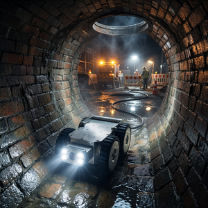 CCTV 150mm Large Sewer Pipeline Inspection Robot Crawler WaterProof PTZ <b>Camera</b> for Underground Drainage Survey Report <b>Print</b> Out - Product Image 3